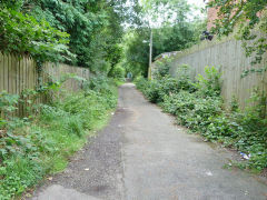 
Looking towards the bridge over the River Sirhowy to the Rock Collieries, ST 1757 9735, August 2012
